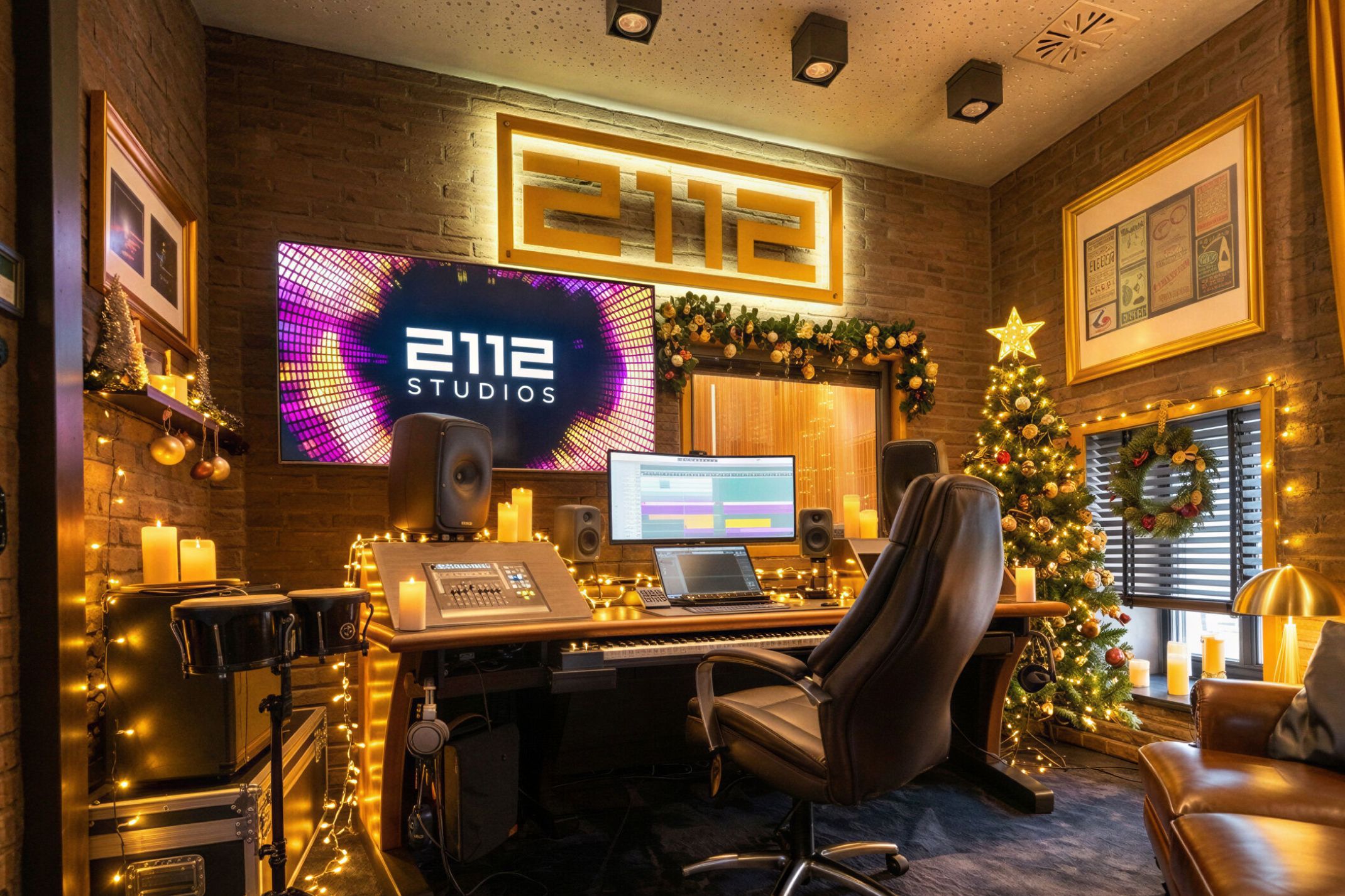 Holiday lighting in the studio